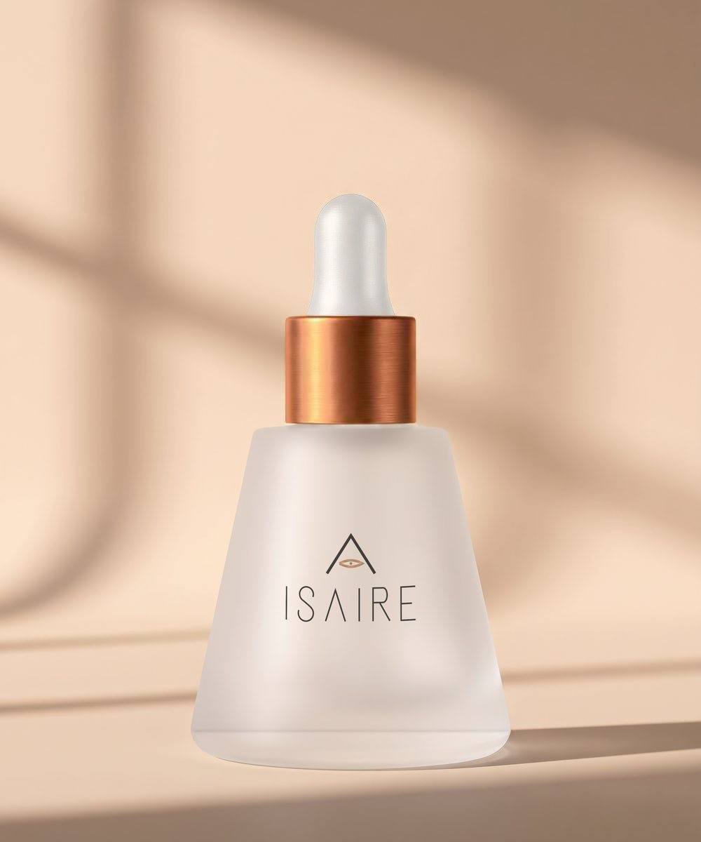 The Maison Isaire cleansing oil bottle in frosted glass